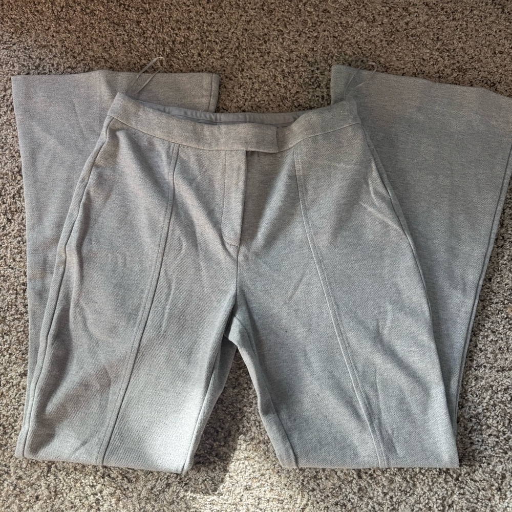 Topshop Light Gray Ponte Pants Foldover Waistband